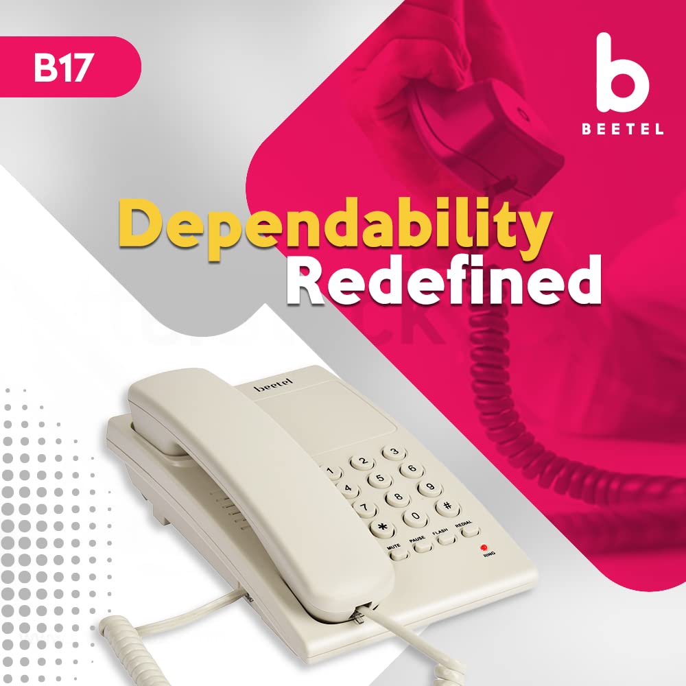 Beetel B17N Basic Corded Landline Phone, Grey