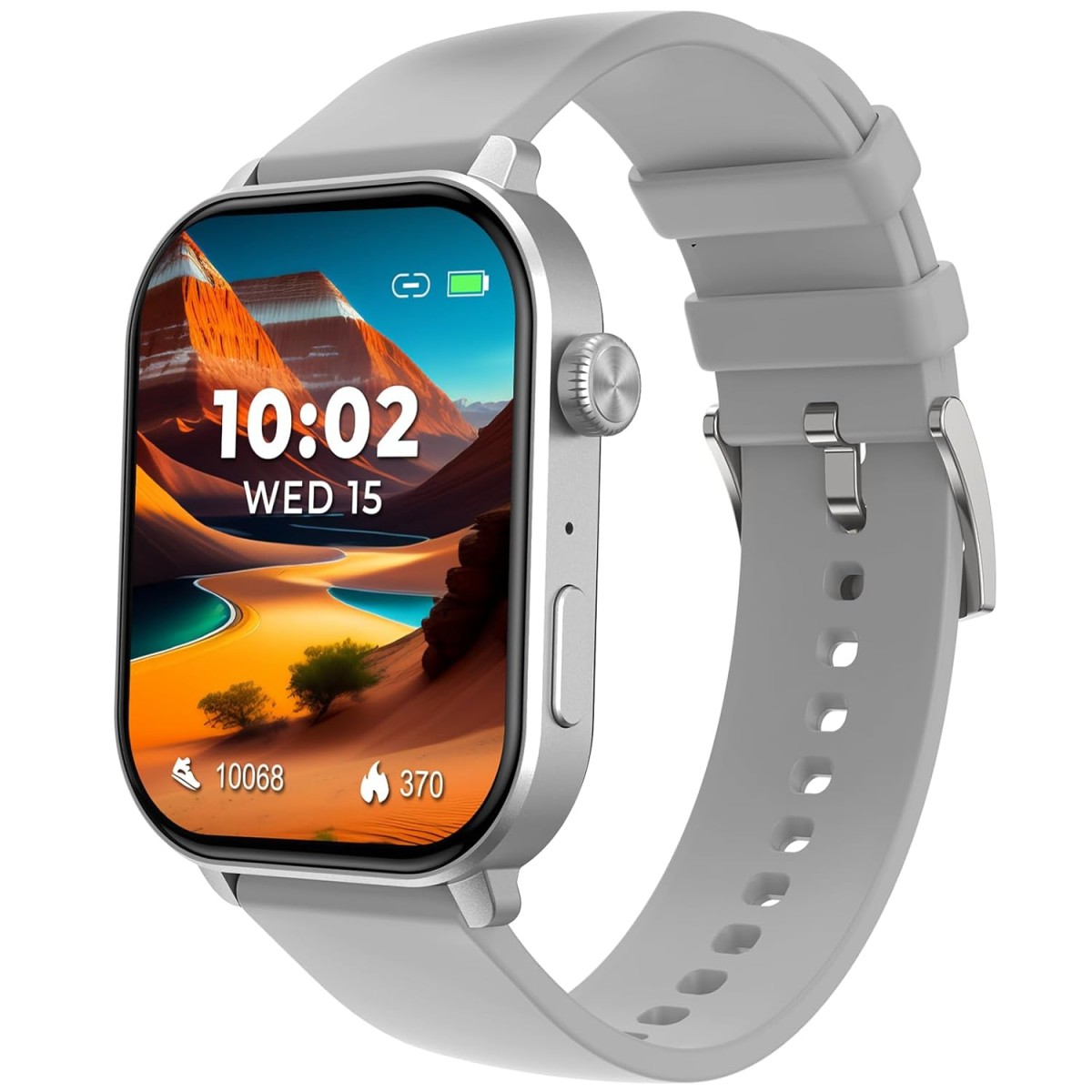 beatXP Unbound Pro 1.96" Super AMOLED Display Bluetooth Calling Smart Watch, Metal Body, Rotary Crown, 410 * 502px, 800 Nits, 60Hz Refresh Rate, 100+ Sports Modes, 24/7, IP67 (Silver Metal)