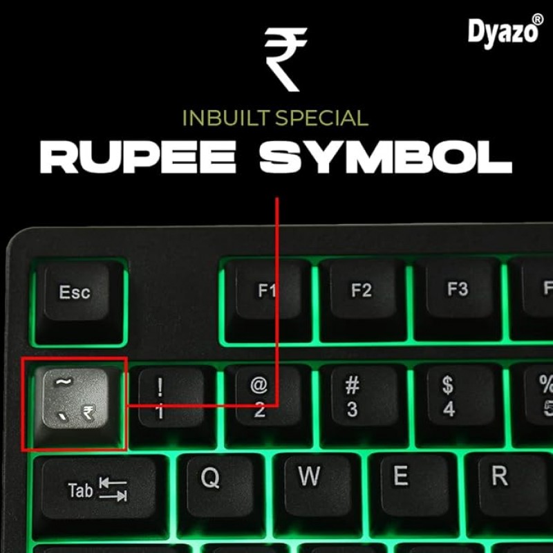Dyazo Wired Gaming Keyboard and Mouse Combo Static RGB Static Light (only 2 Modes on & Off) for Windows Compatible for PC, Laptop (Black) Dyazo Wired Gaming Keyboard and Mouse Combo Static RGB Static Light (only 2 Modes on & Off) for Windows Compatible for PC, Laptop (Black)