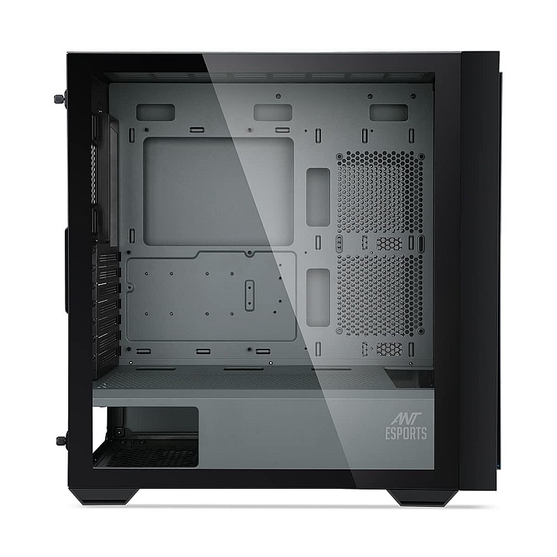 Ant Esports 690 Air Mid- Tower Computer Case / Gaming Cabinet - Black / Grey | Supports E-ATX, ATX, Micro-ATX, Mini-ITX | Pre-Installed 3 x 120mm ARGB