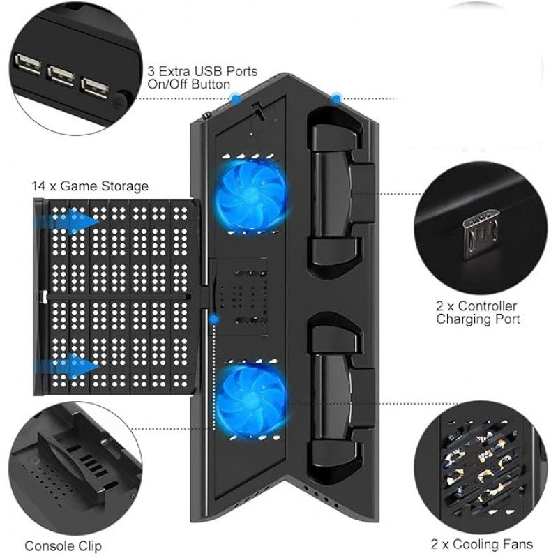 New World Universal Vertical Stand for PS4 Slim Pro Regular Playstation 4, Controller New World Universal Vertical Stand for PS4 Slim Pro Regular Playstation 4, Controller