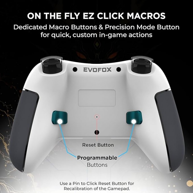 EvoFox One S Universal 3-Mode Wireless Gaming Controller – HallSense™ Precision Joysticks, Bluetooth 5.0, 2.4GHz & Wired Connectivity