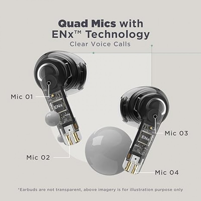 boAt Airdopes Atom 81 Truly Wireless in Ear Ear Buds w/Upto 50H Playtime, Quad Mics ENx Tech, 13MM Drivers,Super Low Latency(50ms), ASAP Charge, BT v5.3