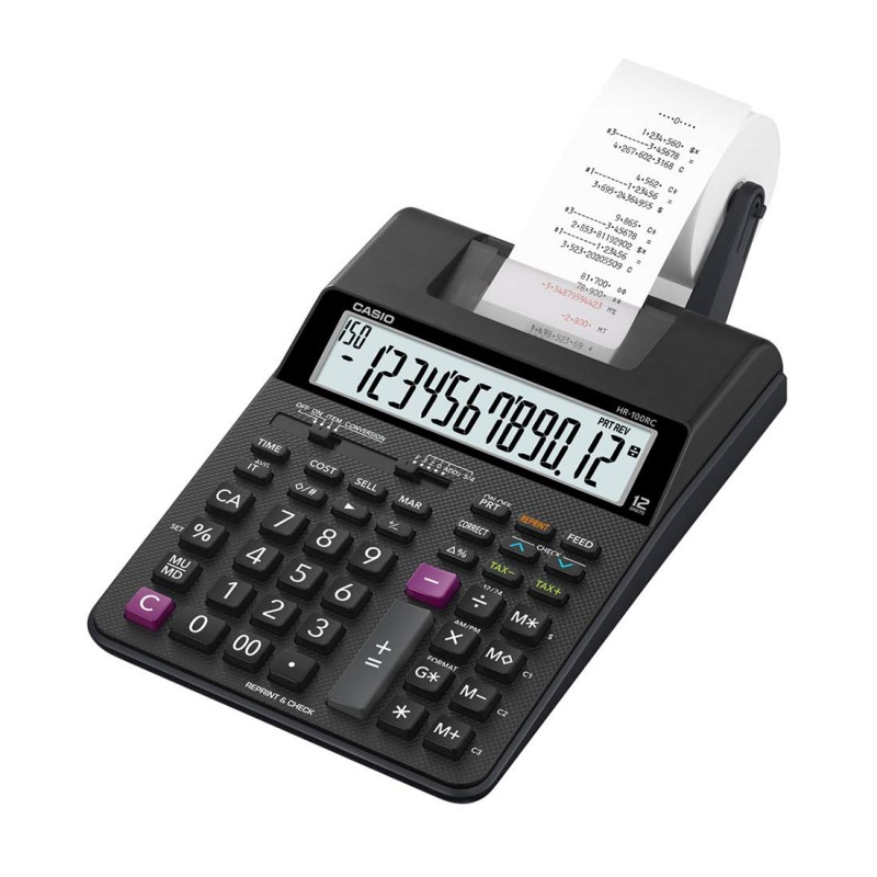 Casio HR-100RC-BK 150 Steps Check - Correct Printing Calculator with Reprint Feature Casio HR-100RC-BK 150 Steps Check - Correct Printing Calculator with Reprint Feature