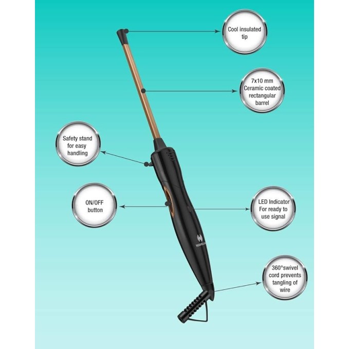 Havells HC4031 7 mm thin Chopstick Curler Black Havells HC4031 7 mm thin Chopstick Curler Black