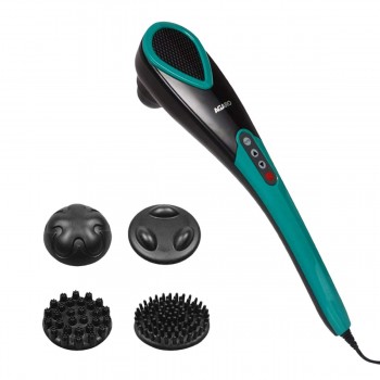 AGARO Comfort Electric Handheld Full Body Hammer Massager with 5 Massage Heads, 5 Mode & 6 Speed Settings for Pain Relief & Relaxation (Green & Black), Back,Leg & Foot
