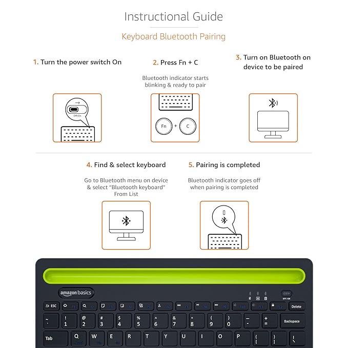 Amazon Basics Wireless Bluetooth Multi-Device Keyboard Amazon Basics Wireless Bluetooth Multi-Device Keyboard
