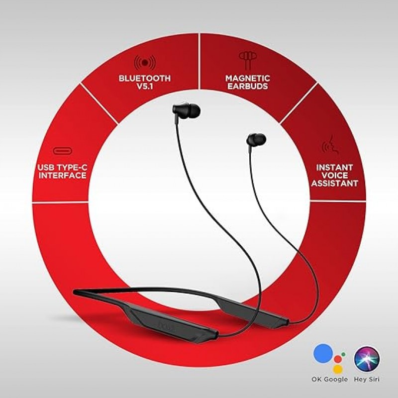 Boat Rockerz 375 Wireless Bluetooth in Ear Neckband Headphone with Mic (Active Black) Boat Rockerz 375 Wireless Bluetooth in Ear Neckband Headphone with Mic (Active Black)