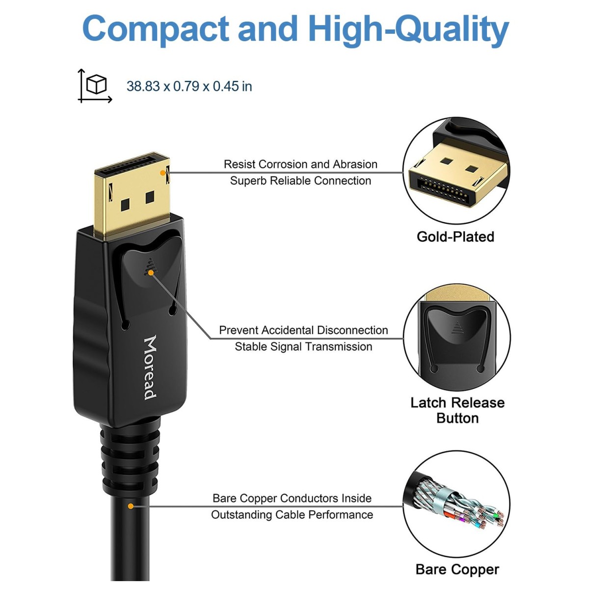 Airtree DisplayPort to DisplayPort Cable - 3 Feet