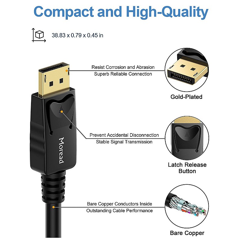 Airtree DisplayPort to DisplayPort Cable - 3 Feet