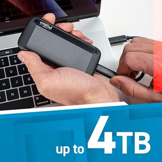 Crucial X8 1TB Portable SSD Up to 1050MB/s USB 3.2 External Solid State Drive, USB-C, USB-A CT1000X8SSD9 Crucial X8 1TB Portable SSD Up to 1050MB/s USB 3.2 External Solid State Drive, USB-C, USB-A CT1000X8SSD9