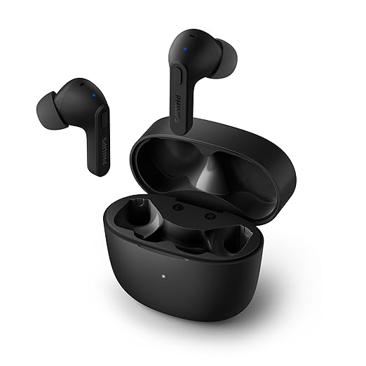 Philips Audio TAT2206 TWS Earbuds with IPX4, 6+12 Hours Play time, Black Philips Audio TAT2206 TWS Earbuds with IPX4, 6+12 Hours Play time, Black