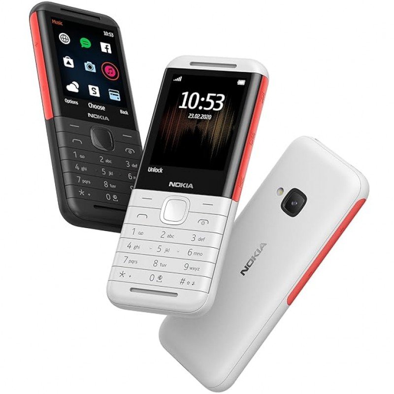 Nokia 5310 Dual SIM Feature Phone with MP3 Player, Wireless FM Radio and Rear Camera (White/Red) Nokia 5310 Dual SIM Feature Phone with MP3 Player, Wireless FM Radio and Rear Camera (White/Red)