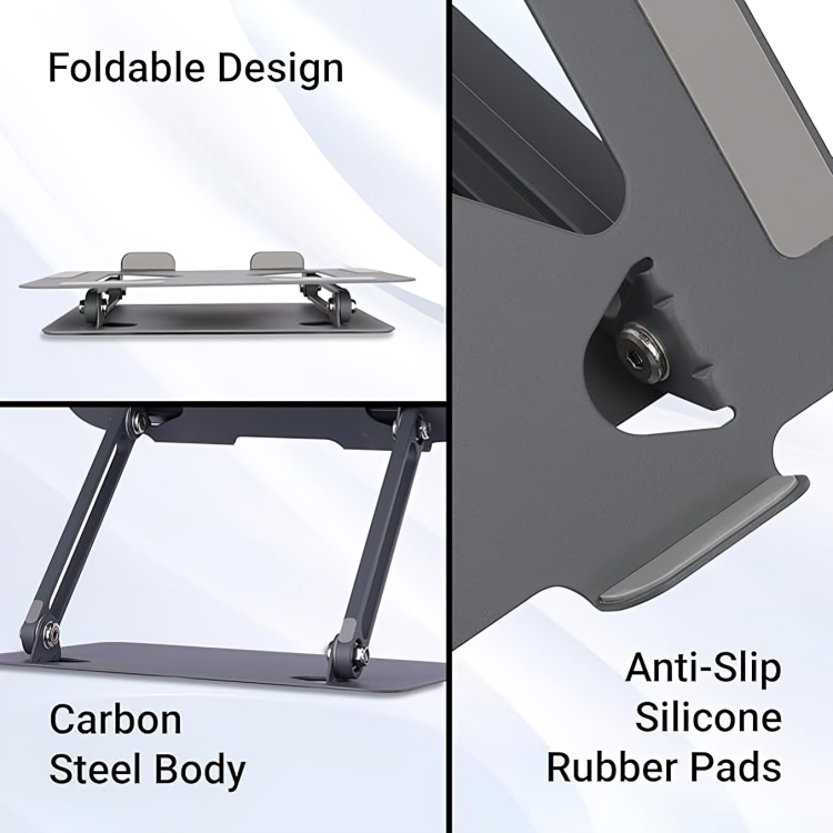 Zebronics NS3000 Portable Laptop & Tablet Stand Supports Upto 17” with Max. 5KG Support Carbon Steel Body Zebronics NS3000 Portable Laptop & Tablet Stand Supports Upto 17” with Max. 5KG Support Carbon Steel Body