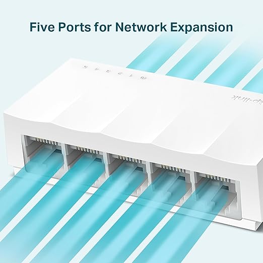 TP-Link LS1005 5-Port 10/100Mbps Desktop Switch|Green Ethernet Technology Network Hub|IEEE 802.3X |Plug and Play|Fanless Design