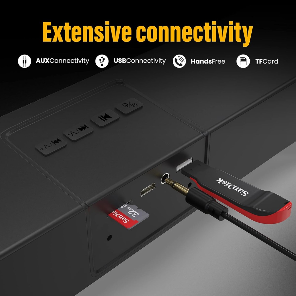 INSTAPLAY STAGE100PRO Bluetooth Soundbar Speaker BLACK