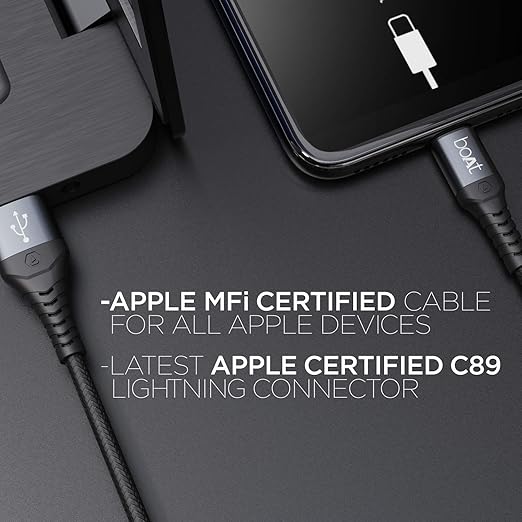 boAt Lightning Cable 2 A 1.5 m Ltg 550v3 Black, Grey