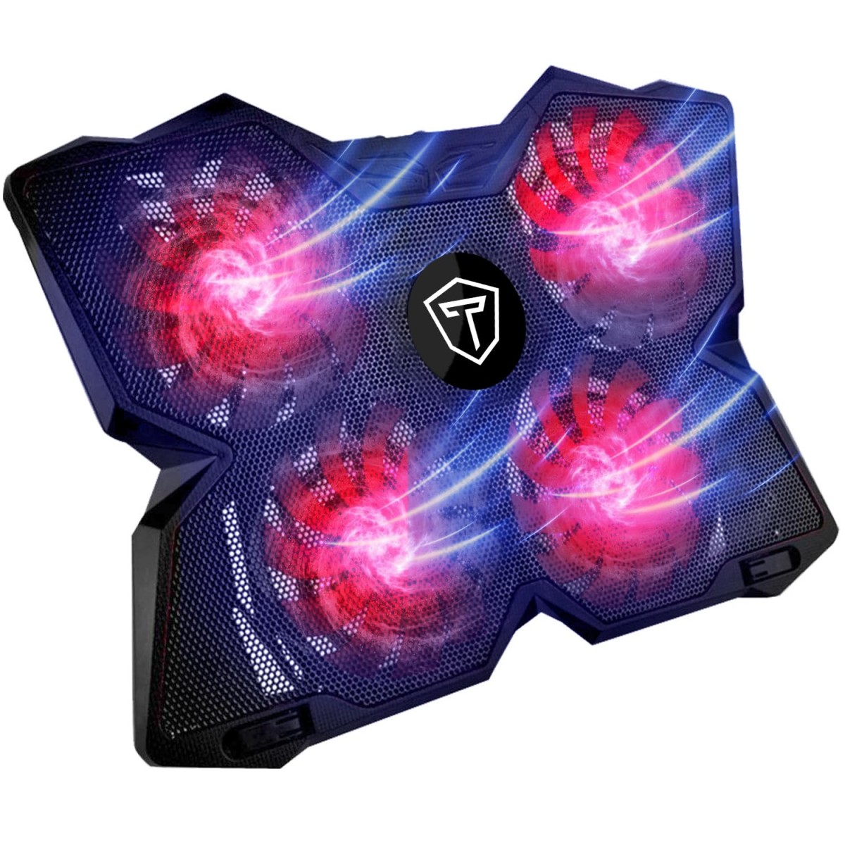 Tukzer Laptop Cooling Pad, Portable Slim Quiet-USB Powered Gaming Cooler Stand Chill Mat| 4-Red-LED Fans| Dual-USB-Port