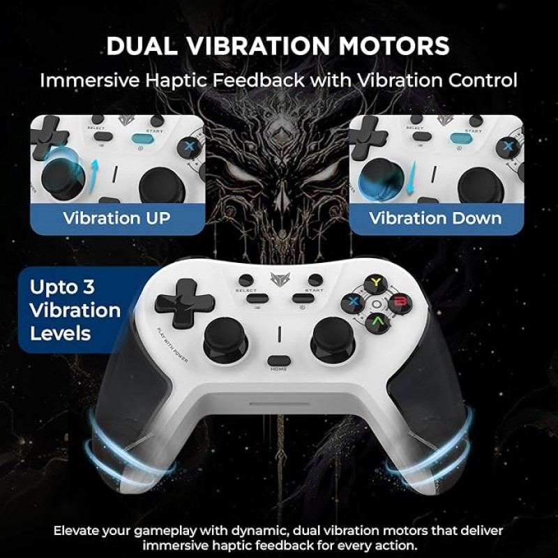 EvoFox One S Universal 3-Mode Wireless Gaming Controller – HallSense™ Precision Joysticks, Bluetooth 5.0, 2.4GHz & Wired Connectivity
