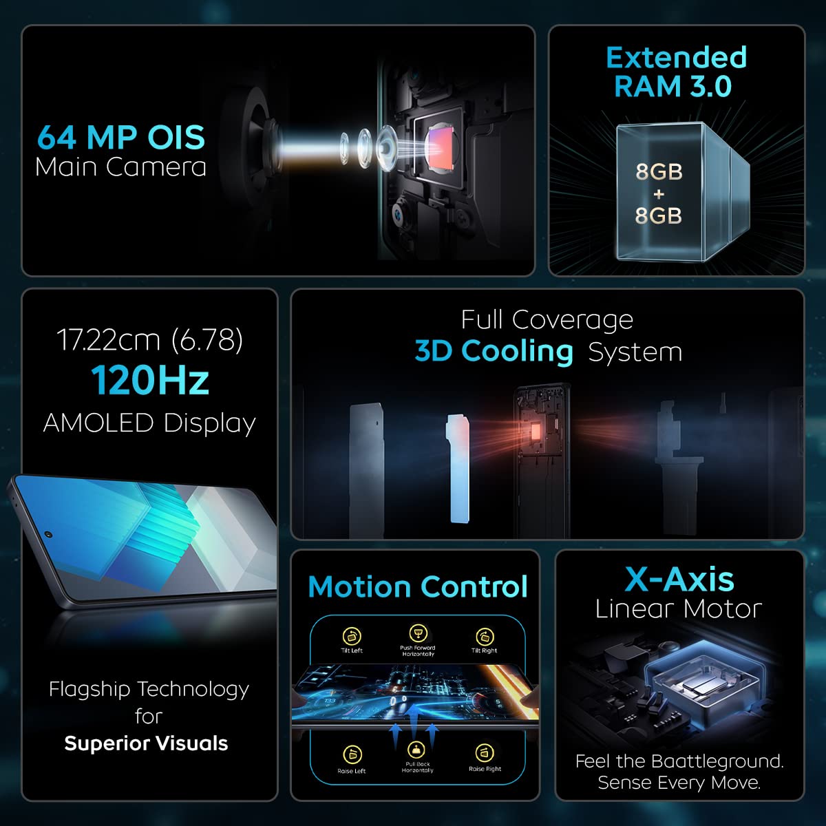 IQOO Neo 7 5G (Frost Blue, 128 GB) (8 GB RAM)