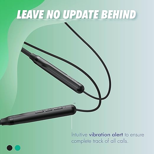 WINGS Sling 100 Neckband Environmental Noise Cancellation ( ENC ) Vibration Alert Bluetooth Headset (Black, In the Ear) WINGS Sling 100 Neckband Environmental Noise Cancellation ( ENC ) Vibration Alert Bluetooth Headset (Black, In the Ear)