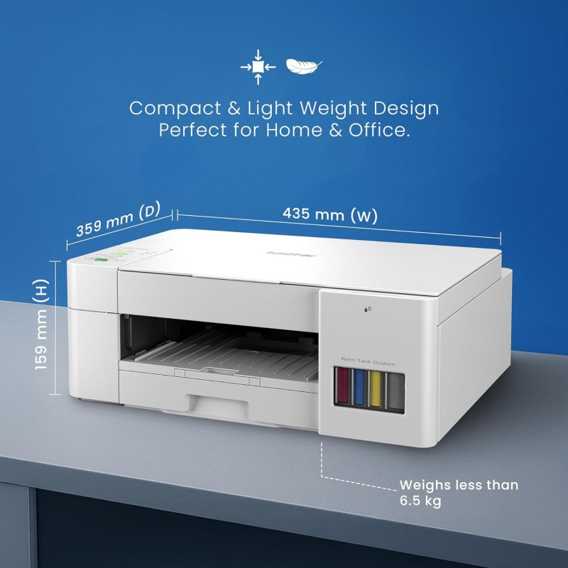 Brother Ink Tank DCP-T426W Multifunction (Print Scan Copy) Color Printer Best for Home, 150 Sheet Paper Tray, WiFi, Print Up to 7.5 K Pages in Black and 5 K in Color Each for (CMY), Free Installation (Refurbished) Brother Ink Tank DCP-T426W Multifunction (Print Scan Copy) Color Printer Best for Home, 150 Sheet Paper Tray, WiFi, Print Up to 7.5 K Pages in Black and 5 K in Color Each for (CMY), Free Installation (Refurbished)