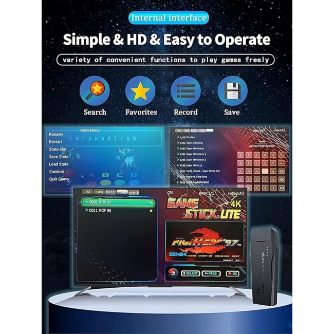 New World TV Video Game Wireless Retro Game Console, Plug and Play Video Game Stick Built in 10000+ Games Wireless Controllers New World TV Video Game Wireless Retro Game Console, Plug and Play Video Game Stick Built in 10000+ Games Wireless Controllers