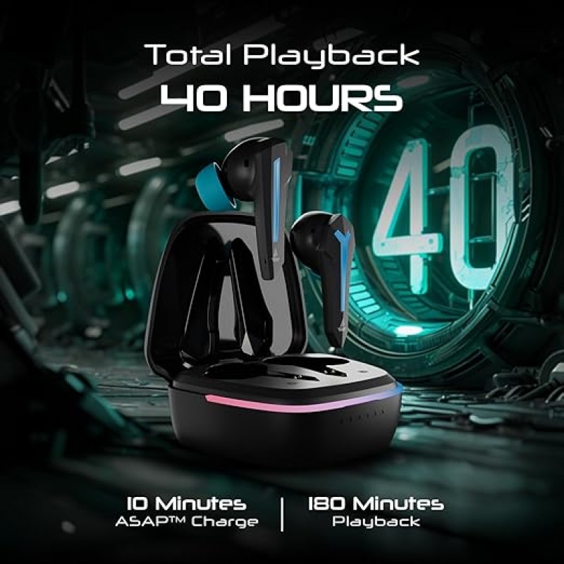 Boat Immortal 111, 40HRS Battery, 40ms Super Low Latency, RGB LEDs, 4Mics ENx Tech, Fast Charge, IPX4, v5.3 Bluetooth Earbuds, TWS Ear Buds Wireless Earphones with mic, Gaming Earbuds (Black Sabre) Boat Immortal 111, 40HRS Battery, 40ms Super Low Latency, RGB LEDs, 4Mics ENx Tech, Fast Charge, IPX4, v5.3 Bluetooth Earbuds, TWS Ear Buds Wireless Earphones with mic, Gaming Earbuds (Black Sabre)