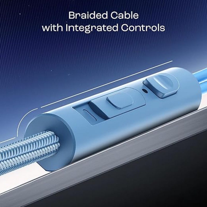 boAt Bassheads 162 V2 Wired Earphones with 10Mm Drivers, Metallic in Ear Earbuds, Integrated Controls, in-Line Microphone, Ergonomic Fit, Braided Cable & 3.5Mm Jack(Calm Blue) boAt Bassheads 162 V2 Wired Earphones with 10Mm Drivers, Metallic in Ear Earbuds, Integrated Controls, in-Line Microphone, Ergonomic Fit, Braided Cable & 3.5Mm Jack(Calm Blue)