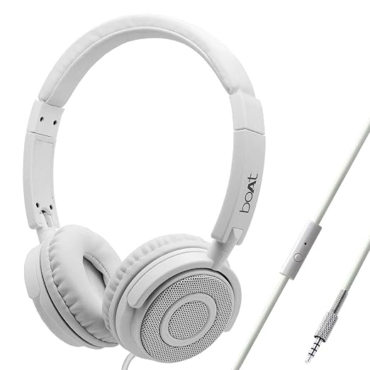 boAt Bass Heads 900 Wired Headphones with Mic (White) boAt Bass Heads 900 Wired Headphones with Mic (White)