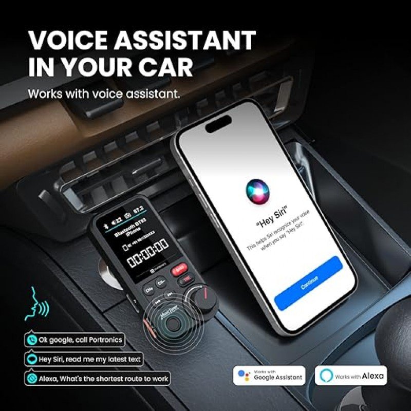 Portronics Auto One Smart Car Charger And Music Streamer with Hands Free Calling, Bluetooth 5.0 Black Portronics Auto One Smart Car Charger And Music Streamer with Hands Free Calling, Bluetooth 5.0 Black