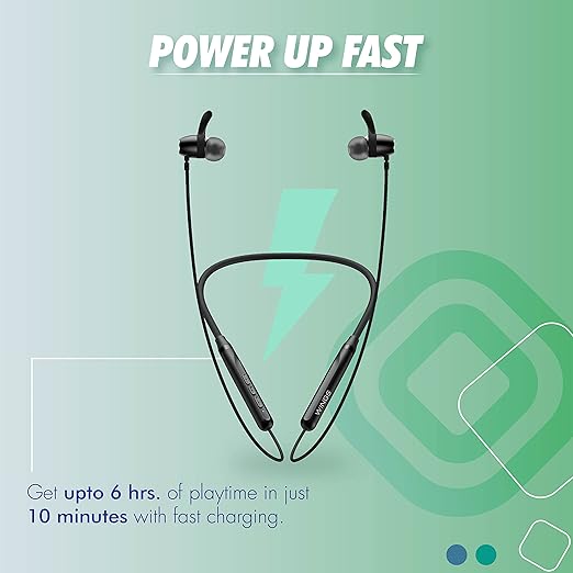 WINGS Sling 100 Neckband Environmental Noise Cancellation ( ENC ) Vibration Alert Bluetooth Headset (Black, In the Ear) WINGS Sling 100 Neckband Environmental Noise Cancellation ( ENC ) Vibration Alert Bluetooth Headset (Black, In the Ear)
