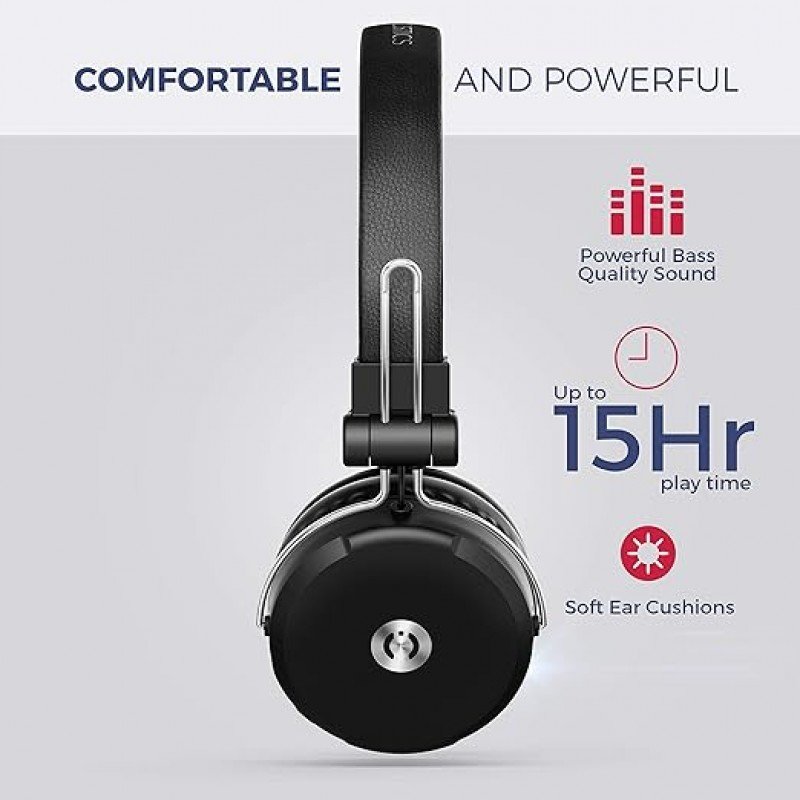 MuveAcoustics Impulse2PRO MA-1600SB Wireless On-Ear Headphones with Mic and Integrated Controls (Steel Black) MuveAcoustics Impulse2PRO MA-1600SB Wireless On-Ear Headphones with Mic and Integrated Controls (Steel Black)