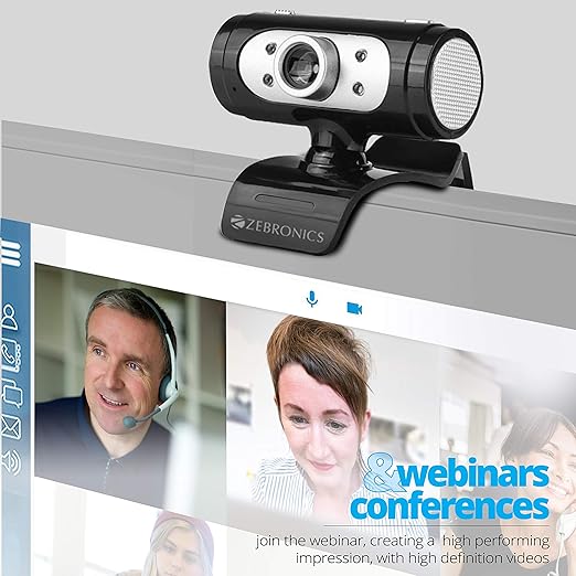 Zebronics Zeb-Ultimate Pro (Full HD) 1080p/30fps Webcam with 5P Lens Zebronics Zeb-Ultimate Pro (Full HD) 1080p/30fps Webcam with 5P Lens