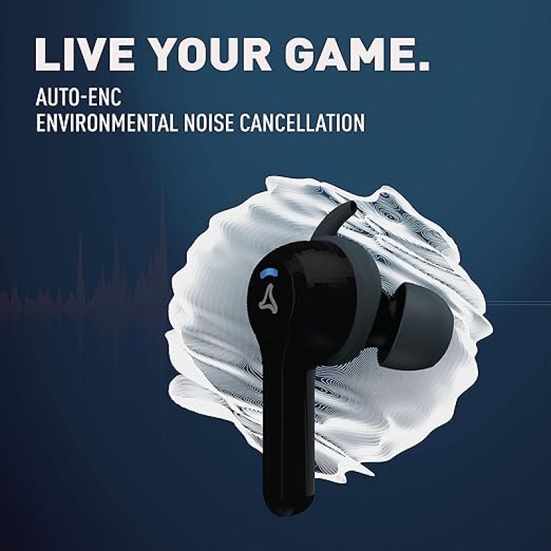 SYSKA Sonic Buds IEB900 Earbuds with 50Hr Play Time, auto ENc Tech, Low Latency Jade Black, True Wireless SYSKA Sonic Buds IEB900 Earbuds with 50Hr Play Time, auto ENc Tech, Low Latency Jade Black, True Wireless