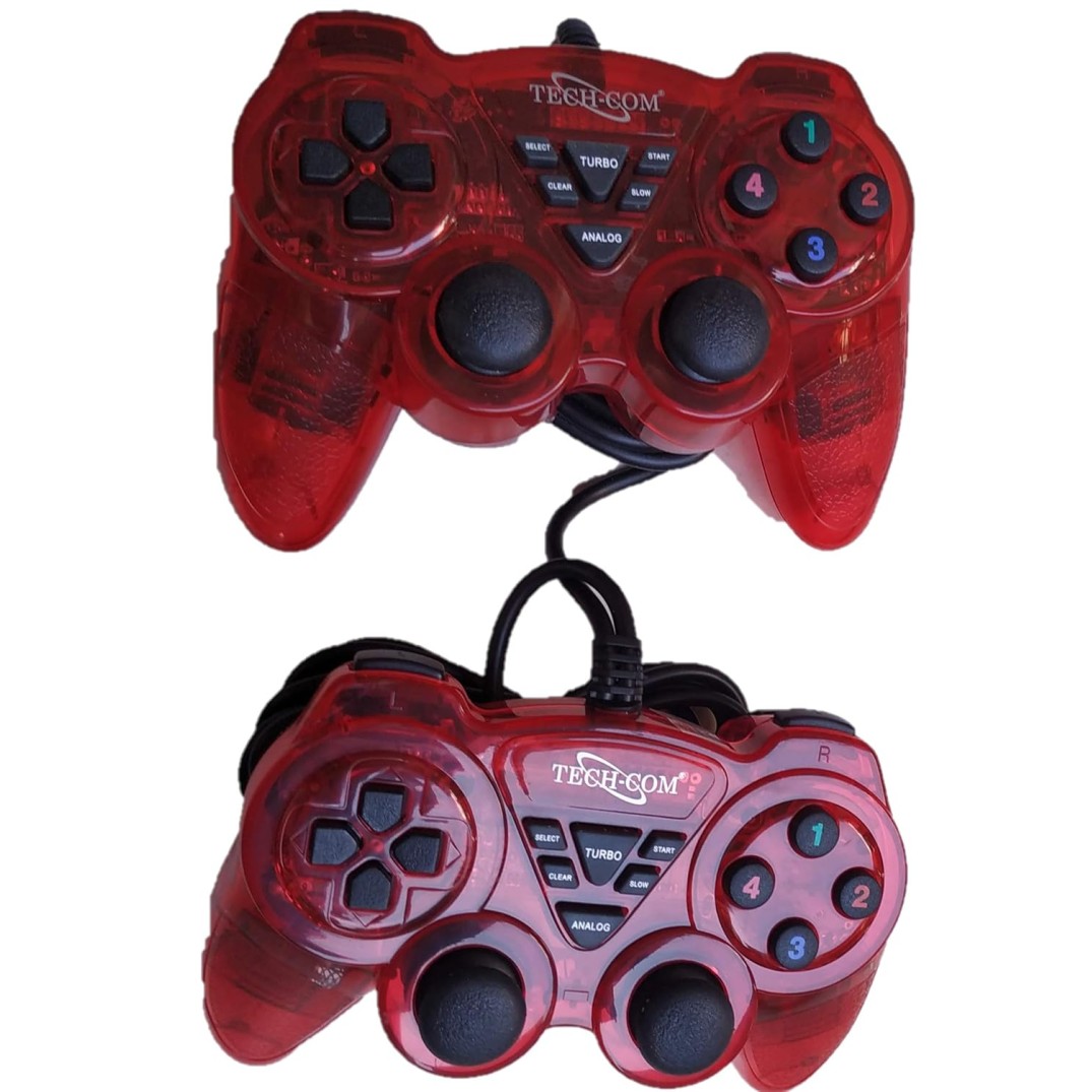 NSinc - Dual Vibration USB Wired Controller Gamepad/Joystick with LED Indicators for PC Laptop & with CD Driver, Set of 2