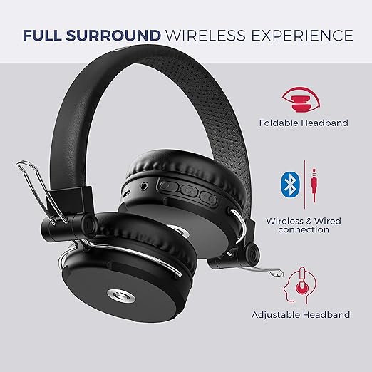 MuveAcoustics Impulse2PRO MA-1600SB Wireless On-Ear Headphones with Mic and Integrated Controls (Steel Black) MuveAcoustics Impulse2PRO MA-1600SB Wireless On-Ear Headphones with Mic and Integrated Controls (Steel Black)