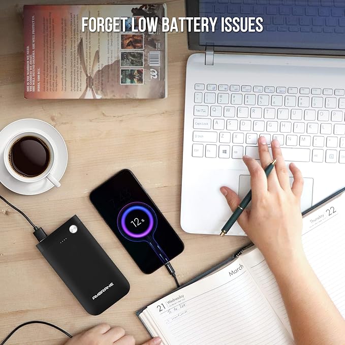 Ambrane 15000mAh Li-Polymer Powerbank with Type C and USB Ports