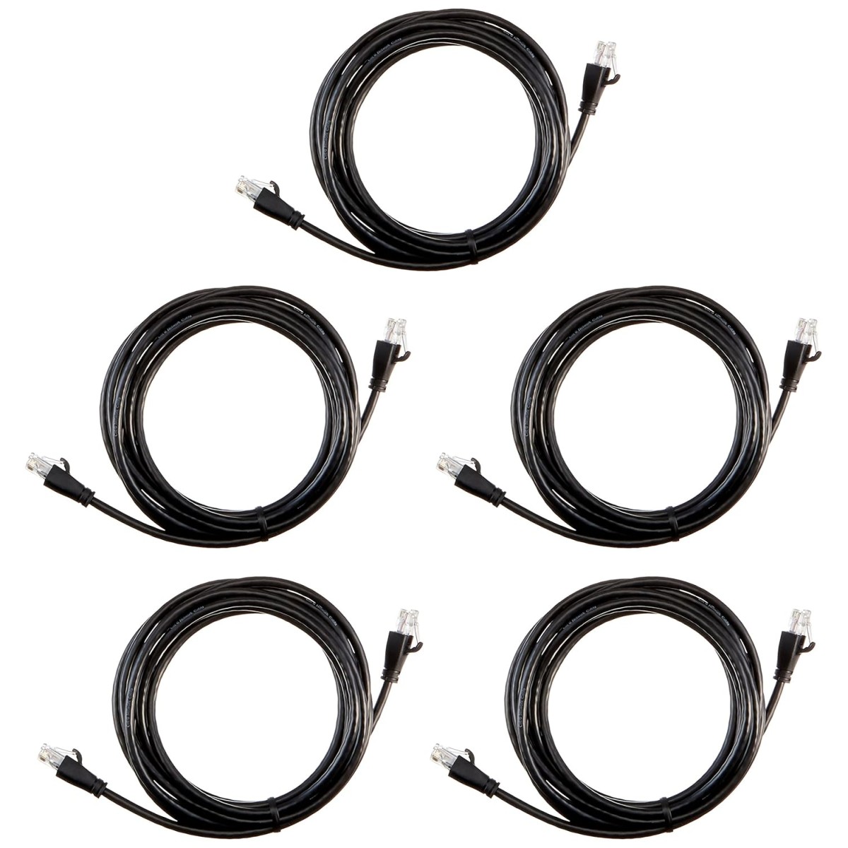 RJ45 Cat-6 Ethernet Patch/LAN Cable, 10 feet - 5 Pack-