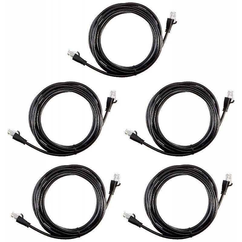 RJ45 Cat-6 Ethernet Patch/LAN Cable, 10 feet - 5 Pack- 