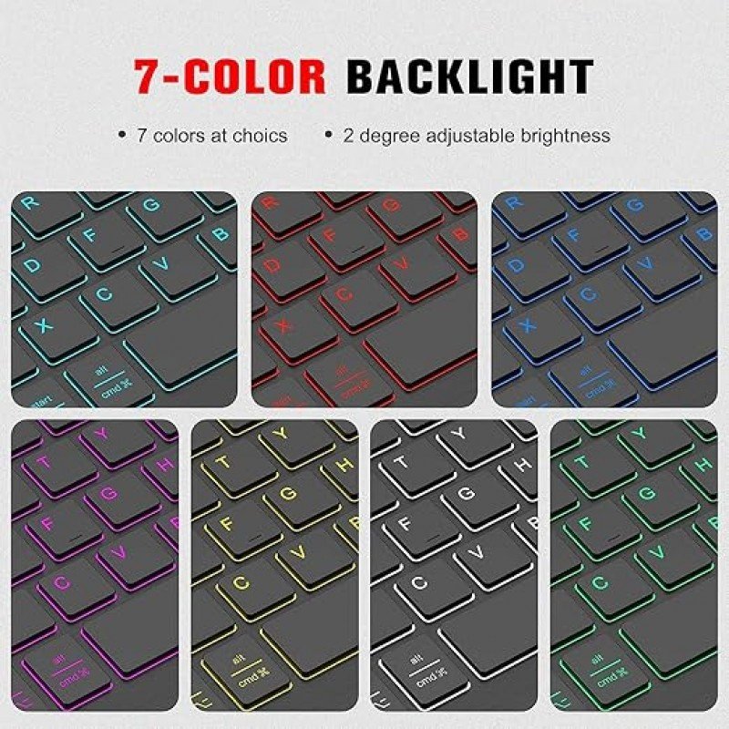 typecase Keyboard Case for Samsung Galaxy Tab A8 (10.5 Inch) Model- SM-X200/X205/X207 with 7-Colors Backlights, Slim Tri Fold Wireless Bluetooth Keyboard with Detachable Tablet Case Cover - (Black) typecase Keyboard Case for Samsung Galaxy Tab A8 (10.5 Inch) Model- SM-X200/X205/X207 with 7-Colors Backlights, Slim Tri Fold Wireless Bluetooth Keyboard with Detachable Tablet Case Cover - (Black)