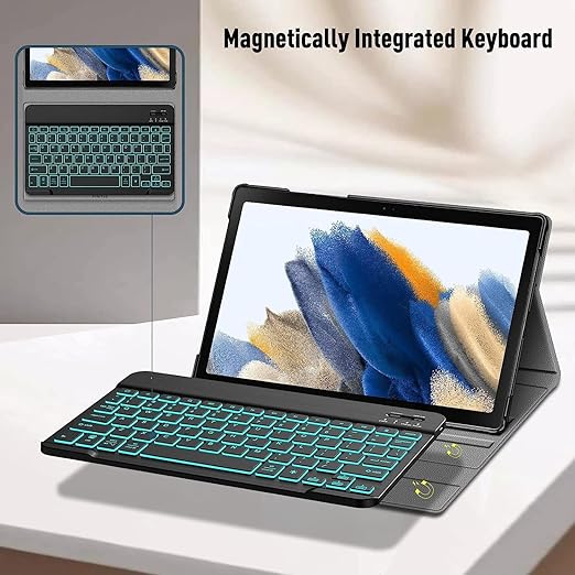 typecase Keyboard Case for Samsung Galaxy Tab A8 (10.5 Inch) Model- SM-X200/X205/X207 with 7-Colors Backlights, Slim Tri Fold Wireless Bluetooth Keyboard with Detachable Tablet Case Cover - (Black) typecase Keyboard Case for Samsung Galaxy Tab A8 (10.5 Inch) Model- SM-X200/X205/X207 with 7-Colors Backlights, Slim Tri Fold Wireless Bluetooth Keyboard with Detachable Tablet Case Cover - (Black)