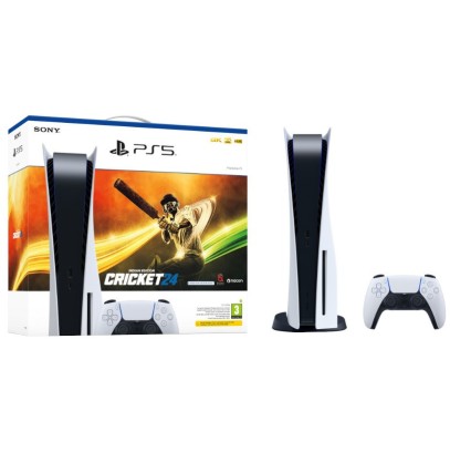 Sony PlayStation 5 Console 825 GB Bundle with Cricket 24 Game (White)