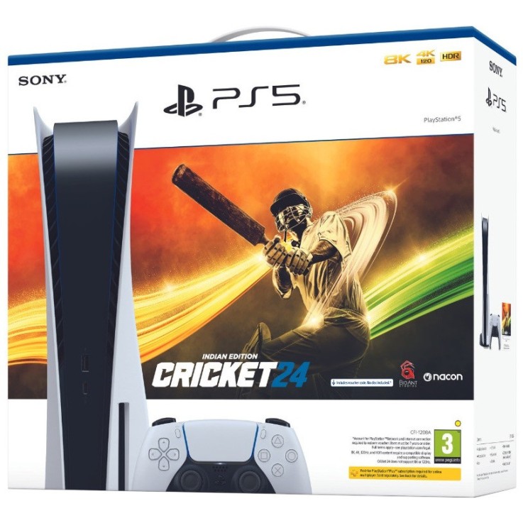 Sony PlayStation 5 Console 825 GB Bundle with Cricket 24 Game (White) Sony PlayStation 5 Console 825 GB Bundle with Cricket 24 Game (White)