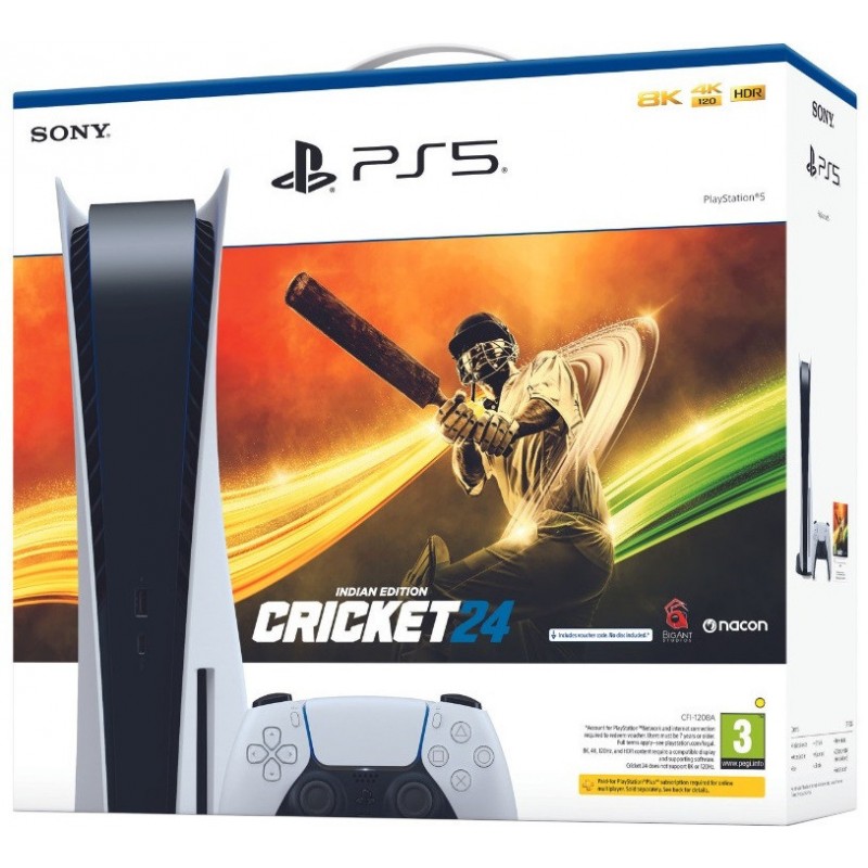 Sony PlayStation 5 Console 825 GB Bundle with Cricket 24 Game (White) Sony PlayStation 5 Console 825 GB Bundle with Cricket 24 Game (White)