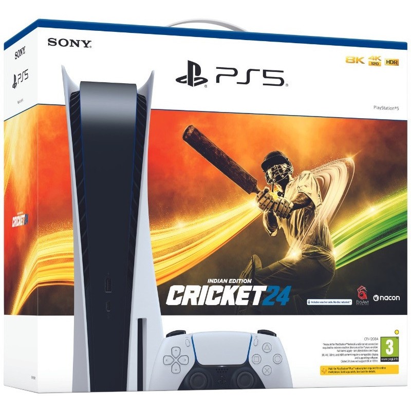 Sony PlayStation 5 Console 825 GB Bundle with Cricket 24 Game (White) Sony PlayStation 5 Console 825 GB Bundle with Cricket 24 Game (White)