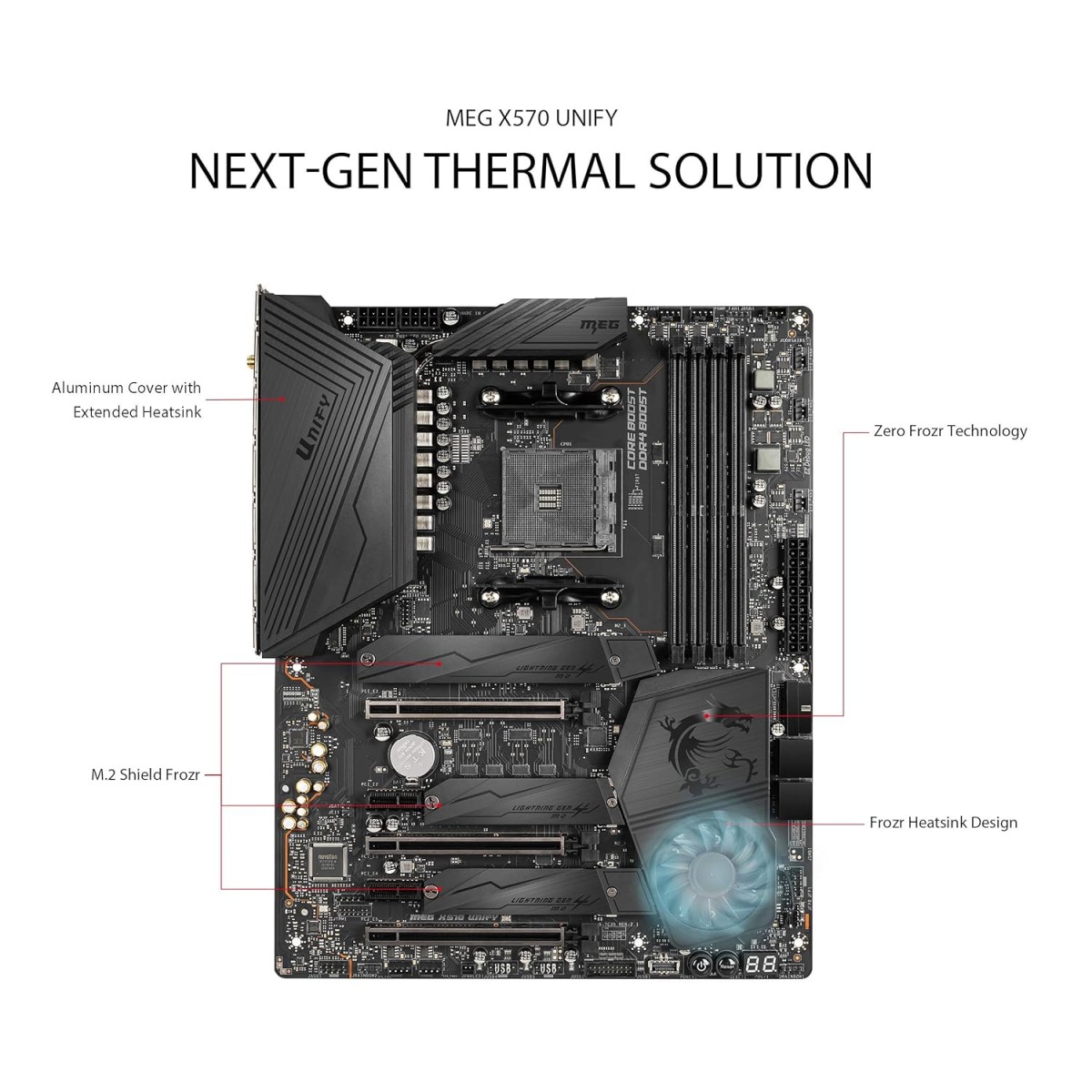 MSI MPG X570 Gaming PRO Carbon WiFi ATX Gaming AM4Socket ATX AMD X470 Chipset DDR4 Motherboard for Desktop, Workstation