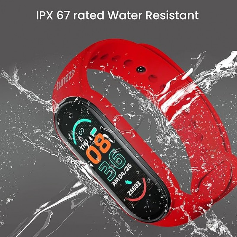 tunez Swastha S30 Smart Band Watch with 1.1 inch IPS LCD Display,14 Days Battery Life,24/7 Heart Rate, Sleep Monitoring, USB Charging Compatible with All Android and iOS Devices (Red), Extra Large tunez Swastha S30 Smart Band Watch with 1.1 inch IPS LCD Display,14 Days Battery Life,24/7 Heart Rate, Sleep Monitoring, USB Charging Compatible with All Android and iOS Devices (Red), Extra Large