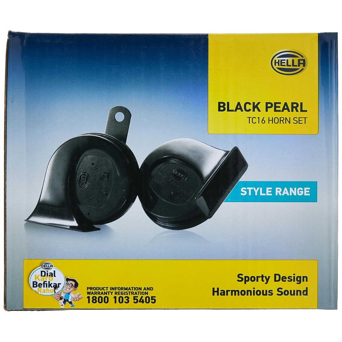 Hella 011225832 Pearl Trumpet Horn Set (12V, 400/500 Hz, 105-118 dB @ 2m)