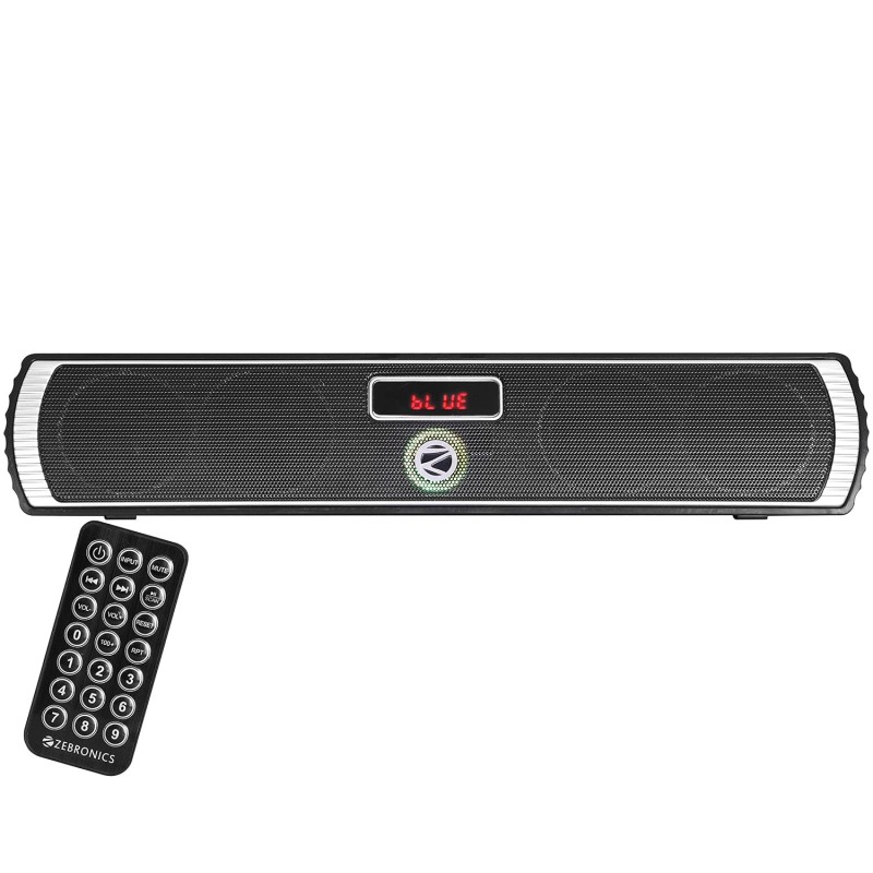 Zebronics Portable Bluetooth Speaker with USB, Micro SD Card, AUX, FM, Call Function and Remote Control  